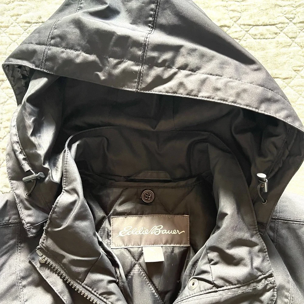 Eddie Bauer Black Trench Coat - Picture 8 of 11